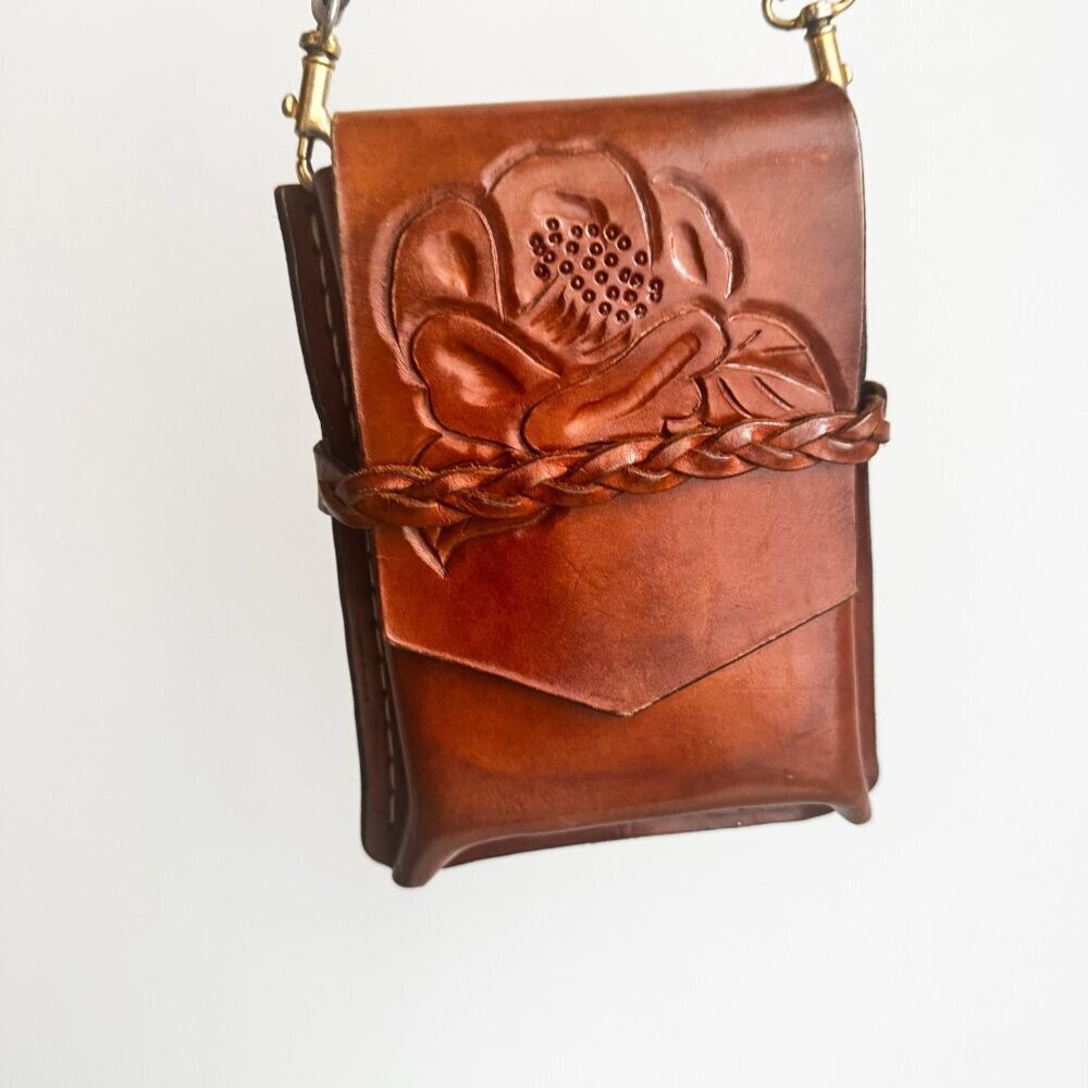 Vintage Hand Tooled Floral Mini Bag